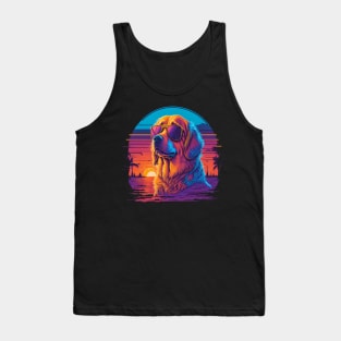 cute golden retriever dog in sunglasses Tank Top